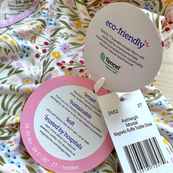 NWT Magnetic Me Easter Floral Modal Ruffle Dress in White 2T - Picture 12 of 12